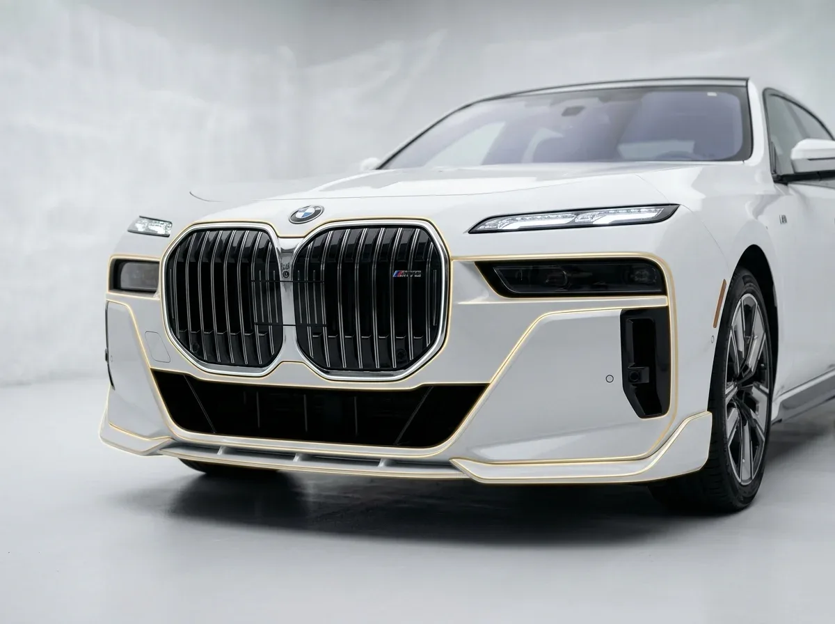ฟิล์มใสกันรอยติดตั้งบนกันชนหน้ารถ BMW i7
